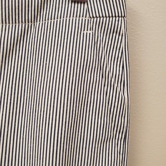 J.Crew Patio Pants Black & White Skinny Stripes Wide Leg Crop Sz 6 NWT - Picture 4 of 13